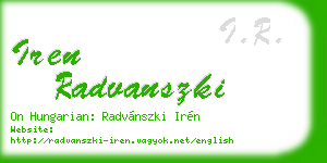 iren radvanszki business card